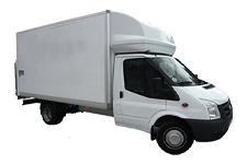 Car Hire Newport - White Ford Luton Box with Tail Lift - Van hire Newport